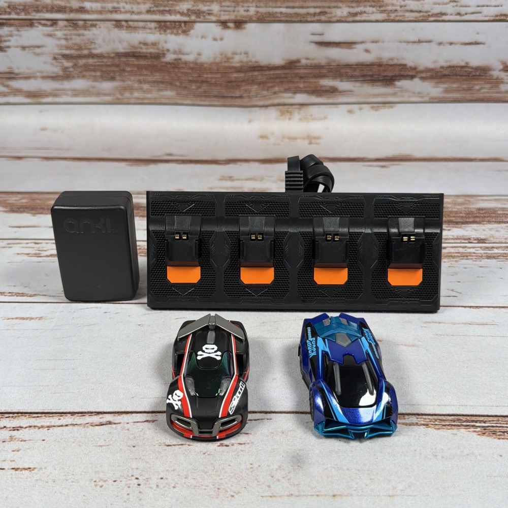 Anki Overdrive Supercars Lot Ground Shock Skull Cars & 4-Port Charger